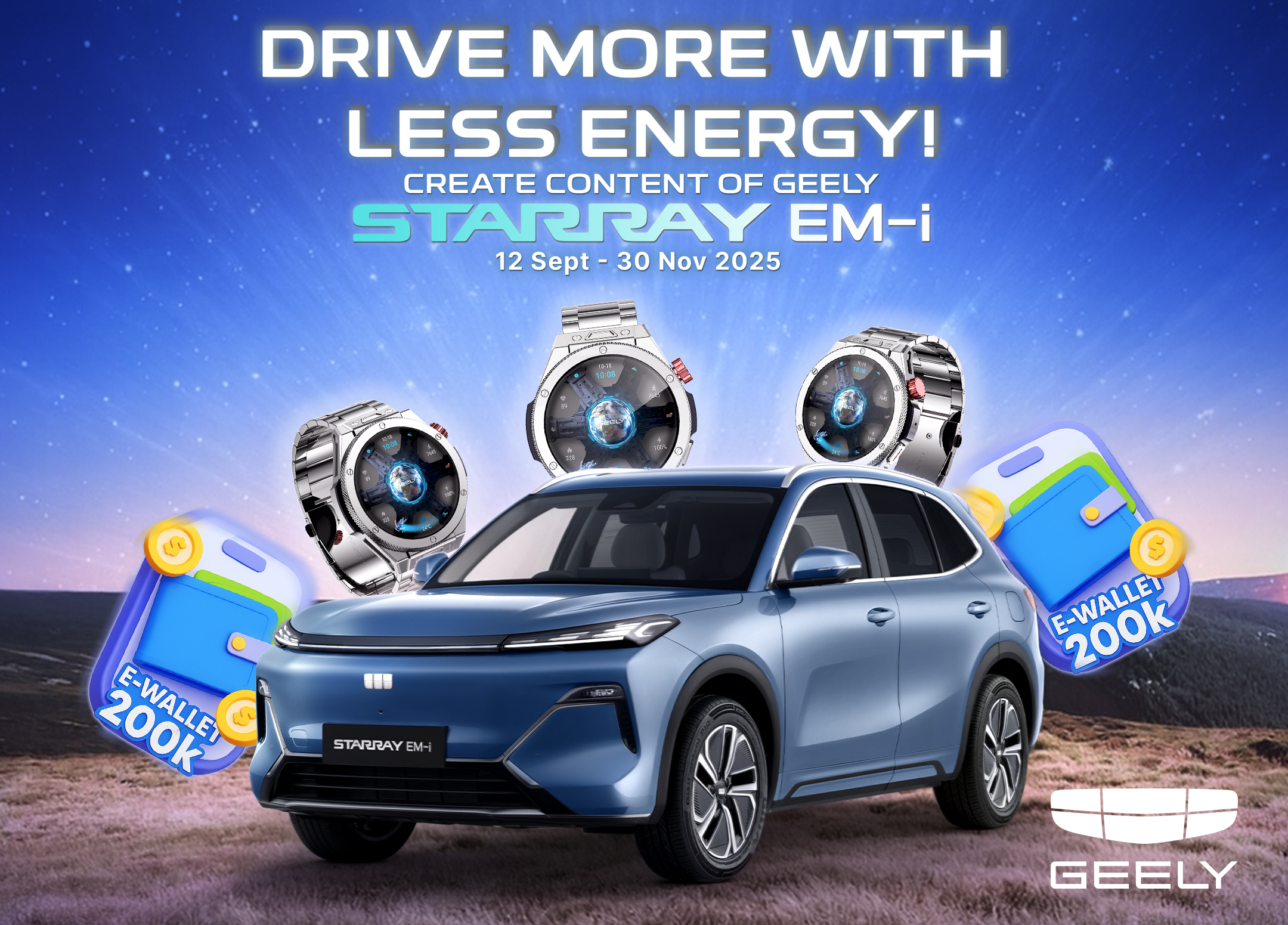 Drive More With Less Energy: Geely Indonesia Hadirkan Kompetisi Kreasi Konten dengan Hadiah 1 Tahun Pengalaman Berkendara Starray EM-i